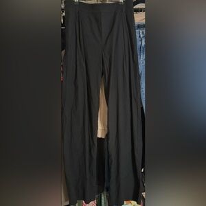 Vince wide leg black pull on pant linen blend M